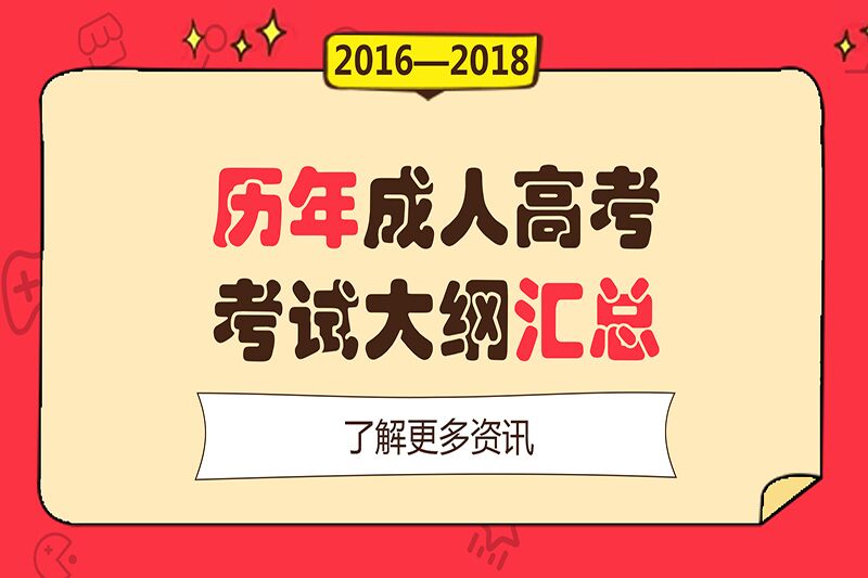 2018年成人高考各科目考试大纲汇总